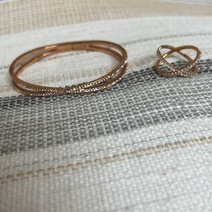 Bracelet and ring set - rose gold